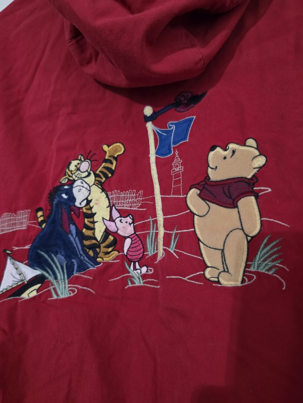 Vintage Winnie The Pooh And Friends Red Jacket Size Large Disney ‘Misty Cove’ L